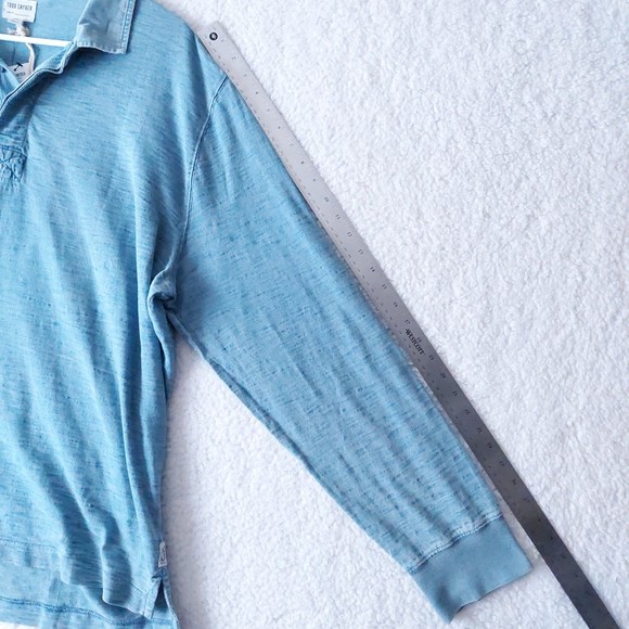 Todd Snyder Shirt Mens Medium Indigo Bleach Wash LS Rugby Shirt Sz XXL NWT - Picture 9 of 15